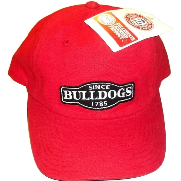 Georgia Bulldogs Since 1785 Logo Mens Leather Strap Red Strapback hat cap New - Picture 1 of 4
